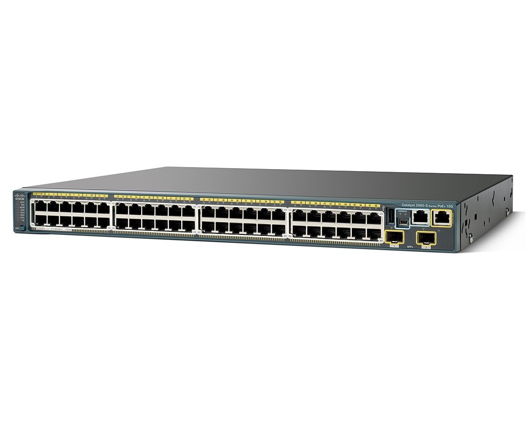 Switch Cisco 2960S FPD-L - 1Gbps POE sur 24 ou 48p - Uplink 10Gbps